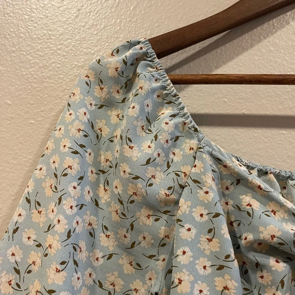 LiIy Rose Mint Green Long Sleeve Ditsy Floral Dress Size Juniors Large - Picture 4 of 10